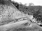 COLLECTIE TROPENMUSEUM Weg langs een kale steile wand in Tjibinong West-Java TMnr 10008026